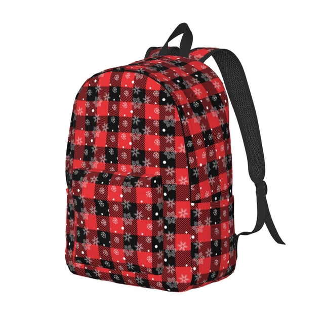 Vsdgher Christmas With Snowflakes Print Canvas Backpack Travel Rucksack Unisex Knapsack 15.7/17.7Inch Laptop Backpack for Work,College-Medium