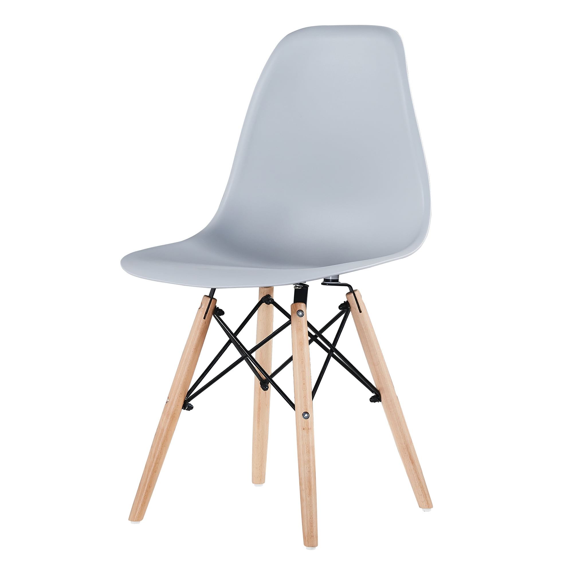 Kepooman Set of 4 Modern Armless Dining Chairs with Wood Legs, Light Gray Kepooman Set of 4 Modern Armless Dining Chairs with Wood Legs, Light Gray