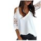 thumbnail image 2 of Fiudx Ofertas Flash Del Día Solo En Línea Blusa de Manga Corta de Moda con Cuello En V Suelta y Hombros Descubiertos, 2 of 6