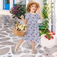 thumbnail image 2 of joogoo Cherry Bows Checkered Girls' Short Sleeve Dress Kids Dresses 7-8T, 2 of 8