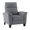thumbnail image 2 of Aragon Gray Chenille Upholstered Push Back Reclining Chair, 2 of 7