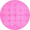 thumbnail image 1 of Ahgly Company Indoor Round Abstract Pink Modern Area Rugs, 5' Round, 1 of 4
