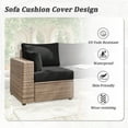 thumbnail image 6 of Pakunoda Outdoor Cushions Replacement, 8 Piece Sectional Cushion Fits 3-Seat, 4” Foam Deep Seat, for Patio Rattan Wicker Replacement Cushion, Liner&Cover, Black, 6 of 7
