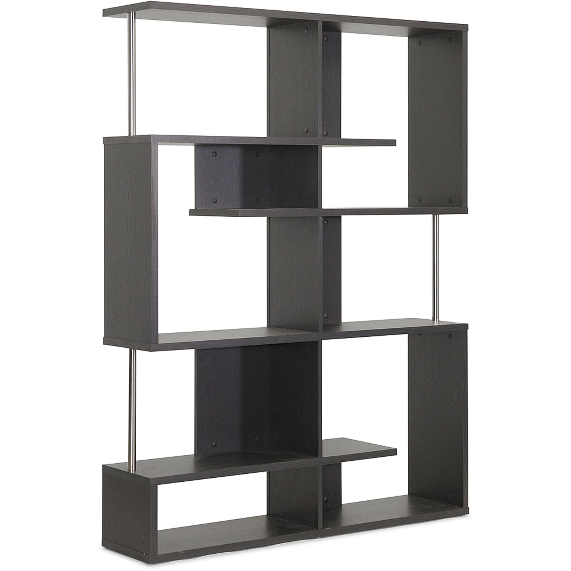 Kessler Dark Brown Modern Bookshelf, Tall Height