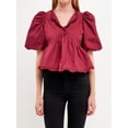 thumbnail image 3 of SUNSIOM Femmes Manches Blouses d'Automne Manches Courtes Peplum Tops Flipp V Cou Chemises Amples Printemps, 3 of 6