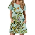 thumbnail image 1 of QIPOPIQ Robes pour Femmes avec Poches Manches Courtes Robes Décontractées T-Shirt Robe d'Été Robe Tunique Ample pour Offres 2023, 1 of 5