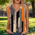 thumbnail image 3 of Casual Summer Sleeveless V Neck Tank Tops for Women Geometric Dot Stripe Print Dressy Blouses Loose Fit Tunic Shirts, 3 of 6