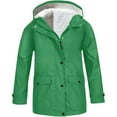 thumbnail image 6 of SUXIAN Girls Winter Jacket All Weather Lined Raincoat Windbreaker Hooded for Outdoor Hiking Camping Thermal Green 7-8 Years, 6 of 8