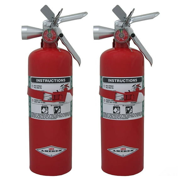 Amerex B386T, 5lb Halotron I Fire Extinguisher with Aluminum Valve & Wall Bracket, Pack of 2