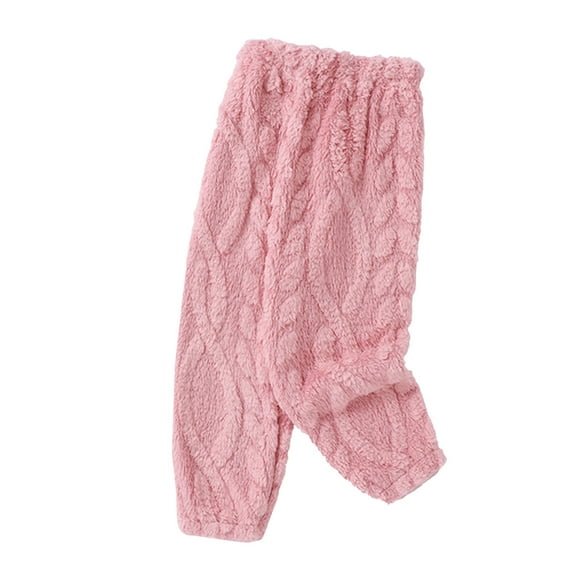 WEAIXIMIUNG Pantalon de Pyjama en Peluche pour Fille Taille Élastique Vêtements de Détente Pantalon de Pyjama 4-5 Ans