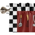 thumbnail image 5 of 36 Inch Long Tier Curtains for Kitchen, Chef Kitchen Gourmet Black White Buffalo Plaid Bathroom Window Curtains Rod Pocket Short Curtains Window Treatment Tiers for Living Room Farmhouse 2 Panels, 5 of 5