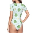 thumbnail image 4 of Naloa Kawaii Frogs Women's Short-Sleeved Onesie, One-Piece Swimsuit for Parties, dates, clubs - Medium, 4 of 9