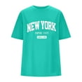 thumbnail image 5 of Fanxing New York Graphic Tees Womens Oversized T Shirts Loose Fit Crewneck Short Sleeve T-Shirts Casual Drop Shoulder Summer Tops Mint Green,L, 5 of 6