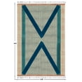 thumbnail image 3 of Casavani Handblock Printed Cotton Rug Blue Living Room Carpets Bohemian Indoor Outdoor Kilim Rug 12x15 feet, 3 of 6