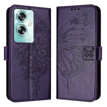 

Case for Oppo A2 5g Embossing Butterfly Magnetic Flip Cover Premium Leather