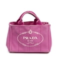thumbnail image 1 of Pre-Owned Prada Pink Small Canapa Tote Handbag Canapa Canvas, 1 of 8