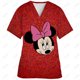 thumbnail image 3 of Camiseta de enfermería con estampado de Minnie y Mickey de Disney para mujer, blusa informal, manga corta, cuello en V y bolsillo, uniforme para mujer, 3 of 5