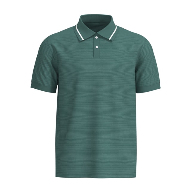 Playera Polo George para Hombre Tejida Manga Corta Verde Talla M