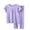 Purple, variant on qolati Girls Pajamas Set 2 Piece Outfits Soft Ruffle Short Sleeve Crewneck Pjs Set with Long Pant Set Summer Cute Lounge Set