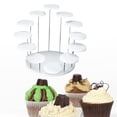 thumbnail image 4 of Round Cake Stand Cupcake Stand Desserts Rack Display Stand Serving Platter for White L, 4 of 7