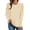 Khaki, variant on Women Casual Tops U-Neck Long Sleeve Puff Sleeve Solid Color Relaxed Fit T-Shirt