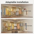 thumbnail image 3 of Timate F6 Heavy Duty Expandable Pipe Garment Rack - Wall Mounted Closet System Organizer for Wardrobe, Bedroom & Walk-in Closets, Gold, 3 of 6