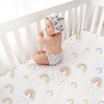 thumbnail image 4 of Little Grape Land Crib Sheets for Baby Girls 3 Pack, 28"x 52" Extra Soft Microfiber Crib Sheet Set for Standard Crib & Toddler Mattress Pad, Rainbow & Elephant & Stars, 4 of 6