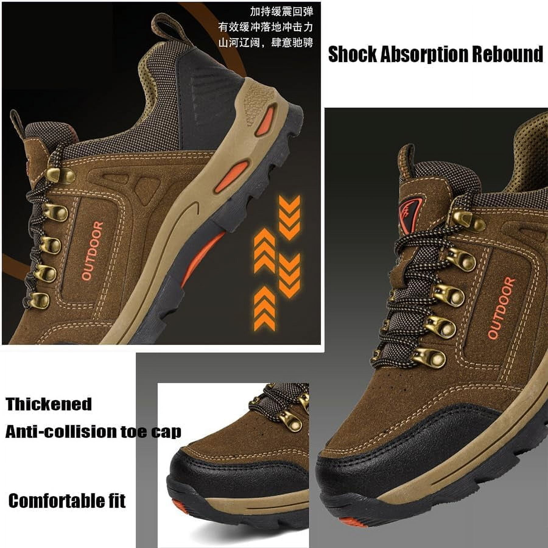 Men's Outdoor Waterproof Hiking Shoes Lightweight Non-Slip Trailing Trekking Sneakers for All Season Camping Walking Work Climbing Shoe