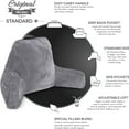 thumbnail image 4 of Husband Pillow Dark Grey, Standard+ Original Reading Pillow in Bed Rest Chair, Shredded Memory Foam Large Lounge Cushion Adult Backrest w/ Arms, Comfy Back Support for Sit Sitting Up, Removable Cover, 4 of 9