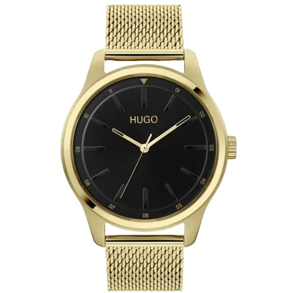 Hugo Boss Dare 1530138 Black Dial Stainless Steel Mesh Band 42mm Mens Watch