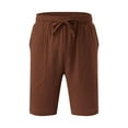 thumbnail image 3 of DYMADE Men's Drawstring Elastic Waist Straight Leg Plain Comfortable Breathable Beach Shorts, 3 of 5