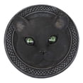 thumbnail image 4 of Celtic Pentagram Knotwork Black Cat With Rolling Green Eyes Round Decorative Box, 4 of 7