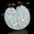 thumbnail image 5 of A Pair of Natural A-Grade Jadeite Jade Longfeng Pendant for Lovers, 5 of 23