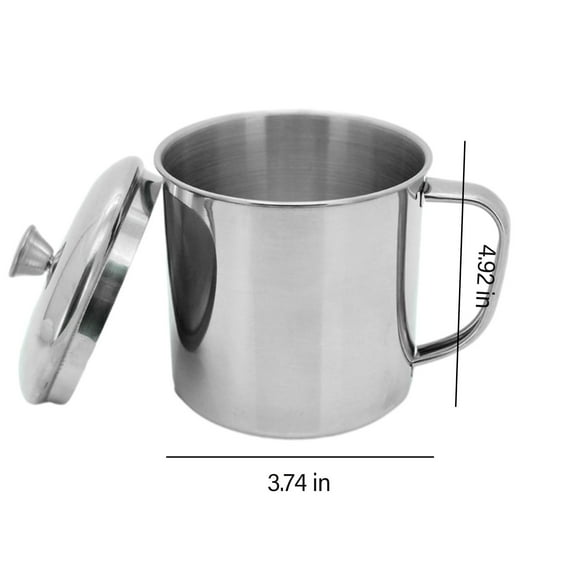 Rkxzt Stainless Steel Cup Double Walled Stainless Steel Coffee Mug with Handle Travel Camping Cup 12 oz Silver Kitchen Dining
