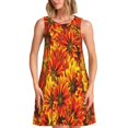 thumbnail image 1 of Easygdp Sunflower4 para Vestido Transpirable de Mujer, Vestido Suelto de Manga Corta con Pliegues y Bolsillos para el Verano, 1 of 7