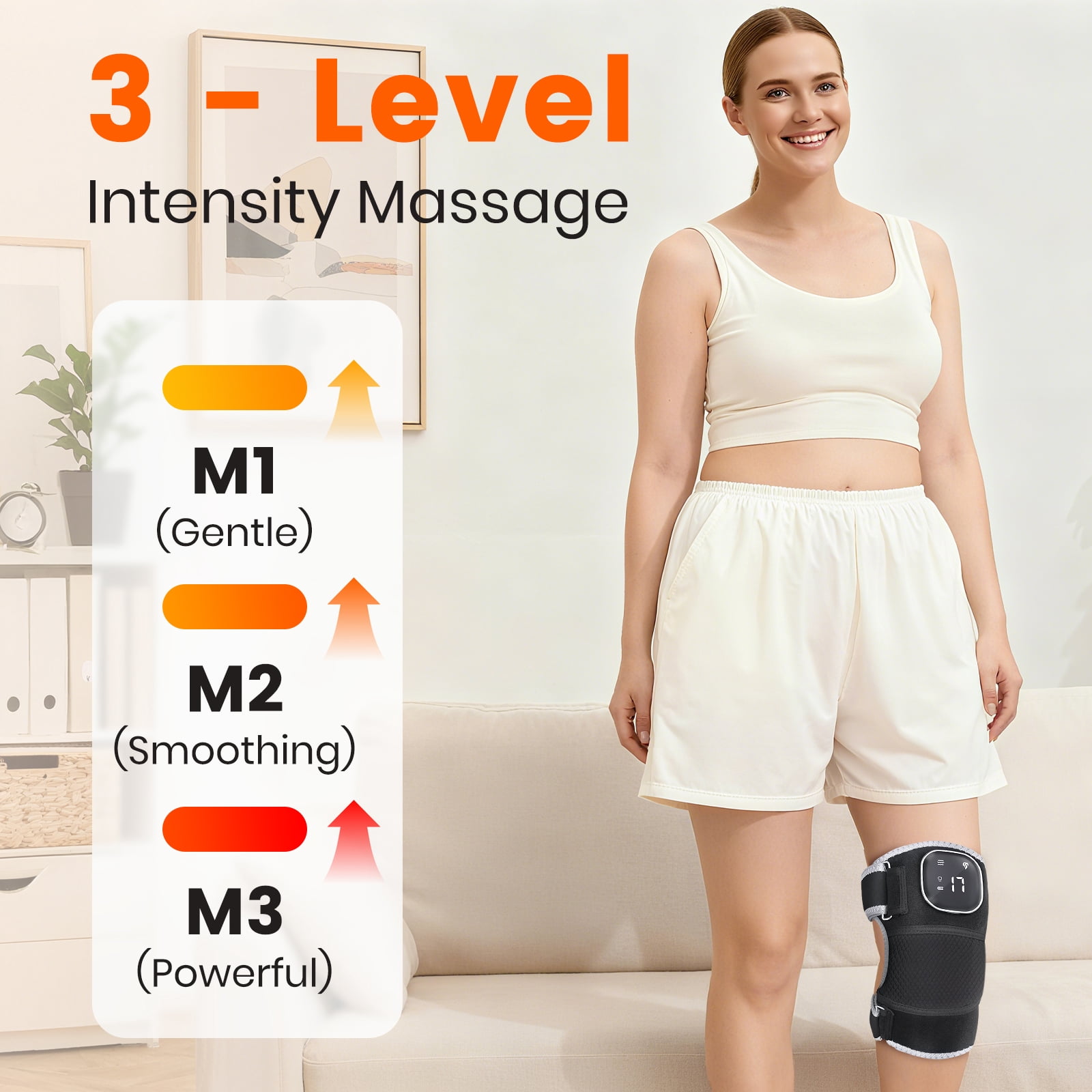 Heated Knee Massager with Red Light, Cordless Knee Wrap with Vibration Massage, 660 & 850nm Red Light for Joint/Elbow/Shoulder Massager for Family