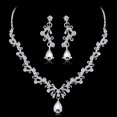 thumbnail image 2 of Conjunto de joyería de collar y aretes de circonia cúbica de cristal transparente para mujer, accesorios de boda TUNC Sencillez, 2 of 5