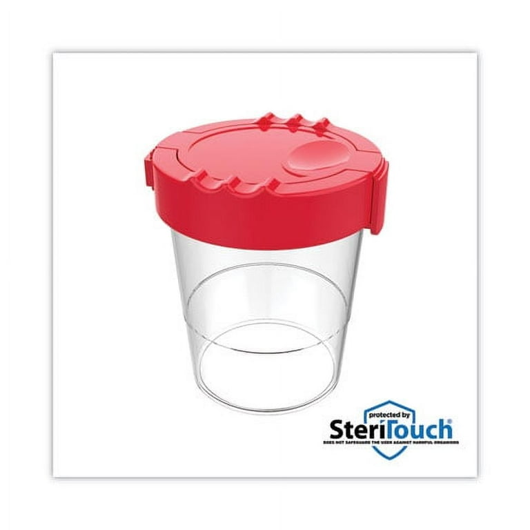 Antimicrobial No Spill Paint Cup, 3.46 w x 3.93 h, Red Antimicrobial No Spill Paint Cup, 3.46 w x 3.93 h, Red