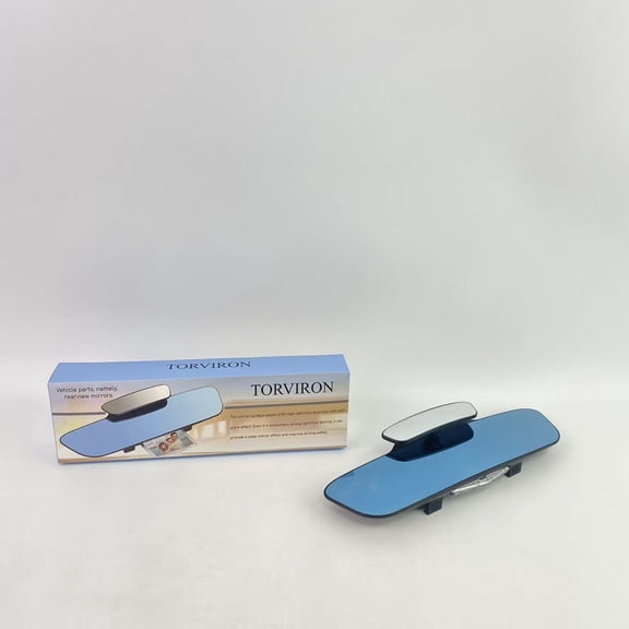 TORVIRON Vehicle parts, namely, rearview mirrors,12'' Rear View Mirror Universal Rearview Mirror Interior Anti-glare Frameless Panoramic Wide Angle HD RearView Mirror with Suction Cup