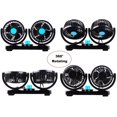 thumbnail image 3 of Ventilador de doble cabezal, rotación de 360°, ajustable, para automóvil, silencioso, 2 velocidades, 12 V, para tablero, eléctrico, para aire acondicionado, circulación de aire en verano, 3 of 5