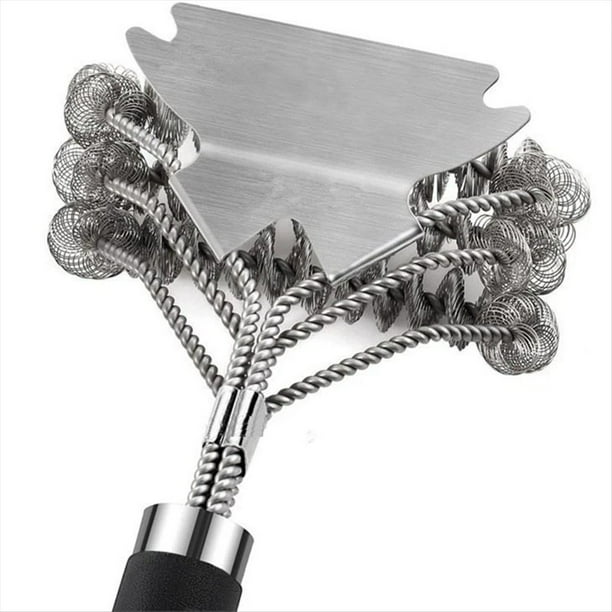 Cepillo y Raspador para Parrilla Sin Cerdas - Cepillo de Barbacoa Seguro para Parrilla - Limpiador de Parrilla de Acero Inoxidable - Accesorios para Parrilla