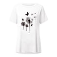 thumbnail image 2 of Mytrendy Women Dandelion Print Short Sleeve Tee Round Neck Baggy Casual Top T-Shirt, 2 of 3