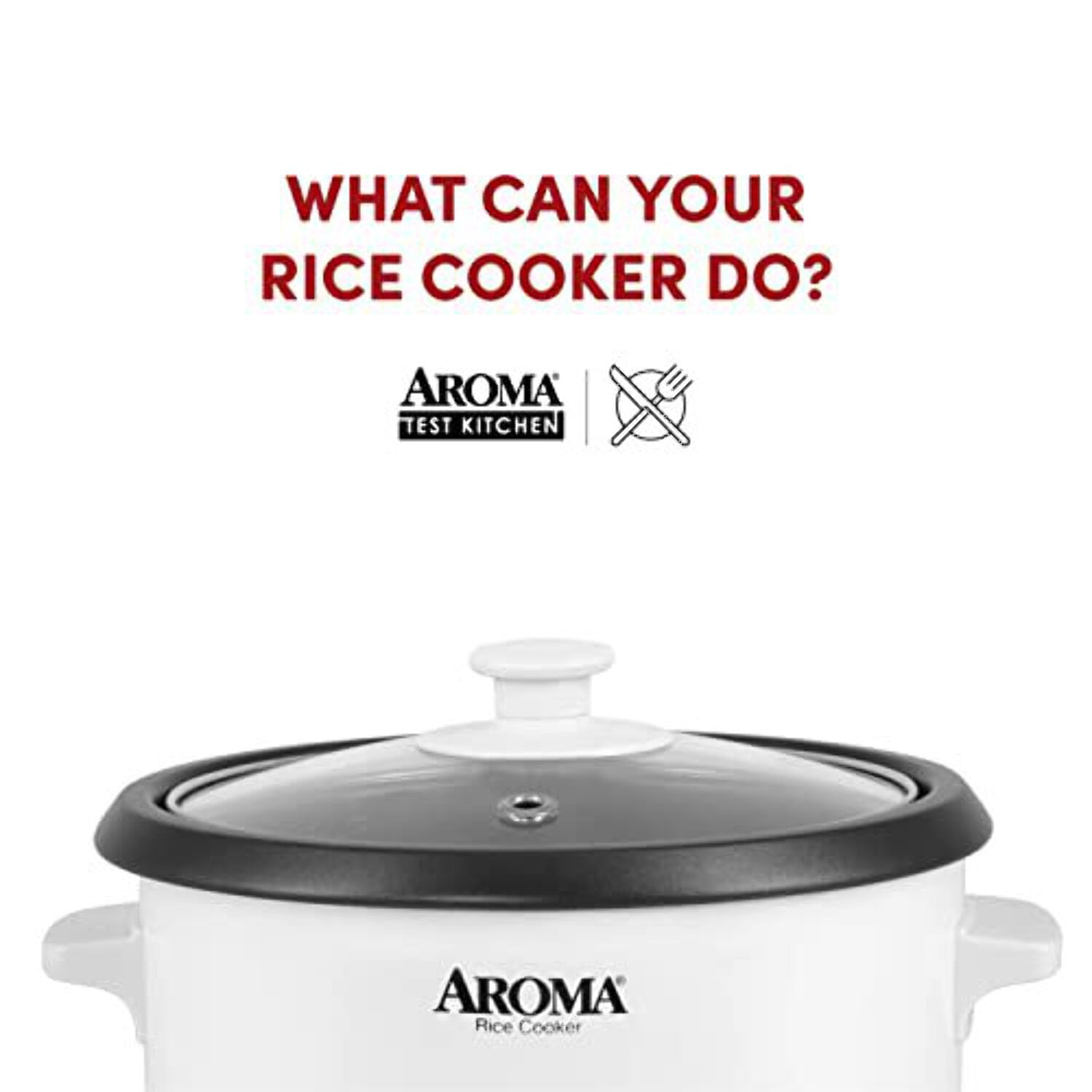 Aroma 3-Cup Electric Rice Cooker, White - Nonstick Interior