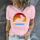 thumbnail image 2 of Camisetas de cuello redondo para mujer Camisetas con estampado de conejo de Pascua Camiseta de manga corta Blusa Tops Fridja  bn1968, 2 of 4