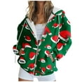 thumbnail image 2 of WXLWZYWL Oversized Hoodie for Women Zip Up Christmas Bell Y2K Fleece Long Sleeve Jacket Coat Xmas Sweatshrits, 2 of 5