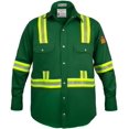 thumbnail image 3 of Flame Resistant High Visibility Hi Vis FR Shirt - 100% C - 7 oz (X-Large, Green), 3 of 3