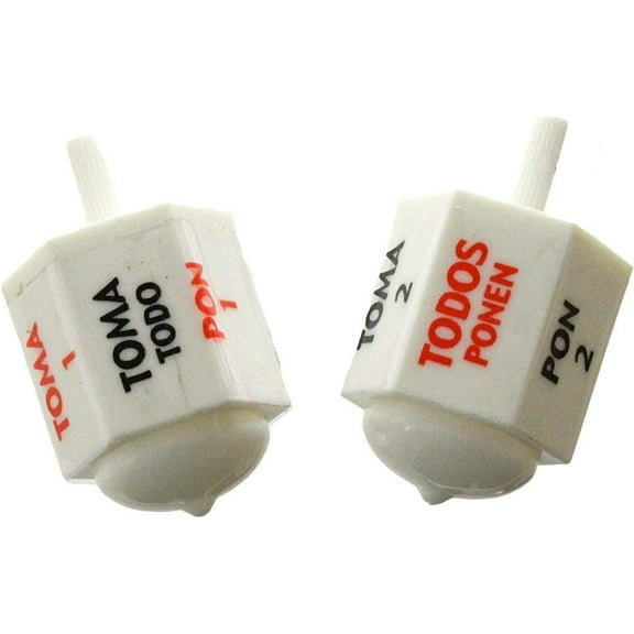 Toma Todo Pirinola White Plastic Traditional Mexican Game (2 pack)