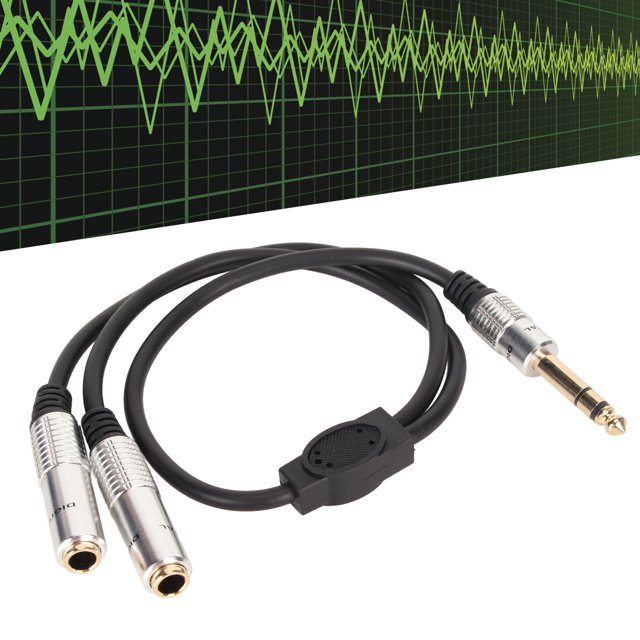 Cable divisor Y estéreo de 1/4 pulgadas 1 en 2 salidas 197 pulgadas 635 mm a cable divisor dual de 1/4 pulgadas para micrófono para amplificador