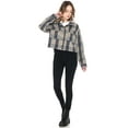 thumbnail image 5 of Cali1850 Women's Plaid Flannel Cropped Long Sleeve Shacket Button Down Casual Jacket, 5 of 5