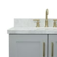 thumbnail image 6 of Ariel Taylor 73 In. Double Oval Sink Vanity With Carrara White Marble Countertop In Grey, 6 of 11